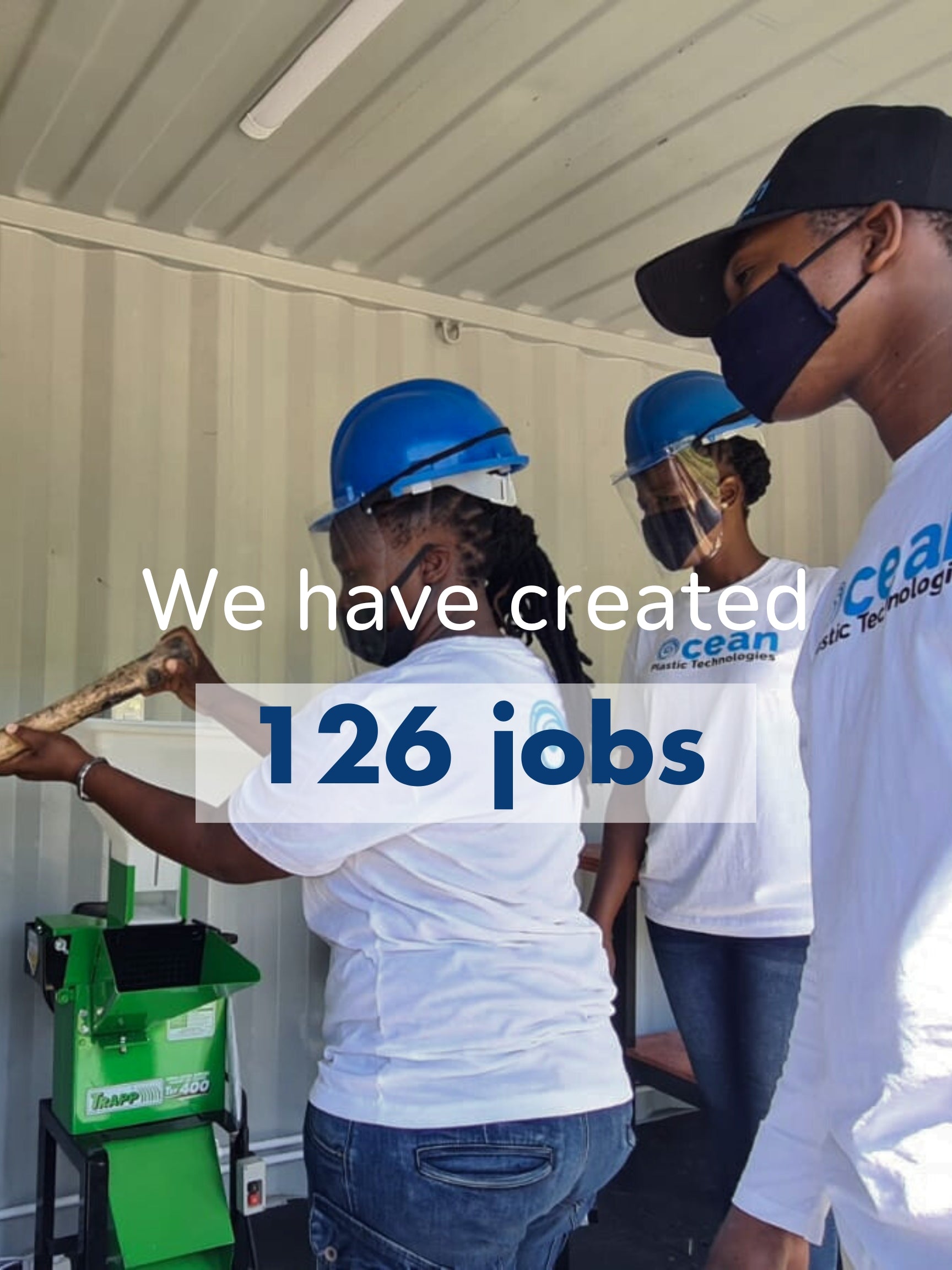 we have created 126 jobs words overlayed on image of people